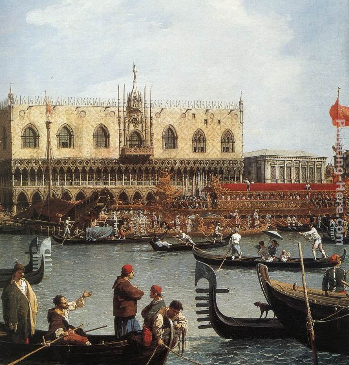 Return of the Bucentoro to the Molo on Ascension Day (detail) painting - Canaletto Return of the Bucentoro to the Molo on Ascension Day (detail) art painting